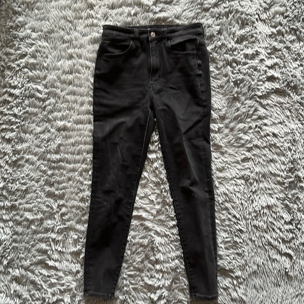 American Eagle Size 6 Short Black Super Stretch Jeans